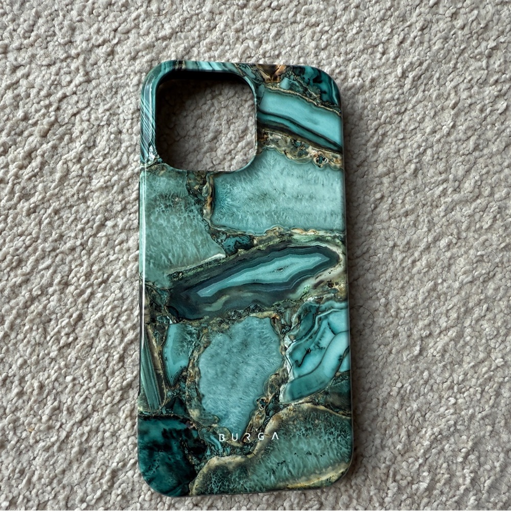 BURGA iPhone 16 Pro Max Case - Ubud Jungle Pattern Green Emerald New Phone Cover